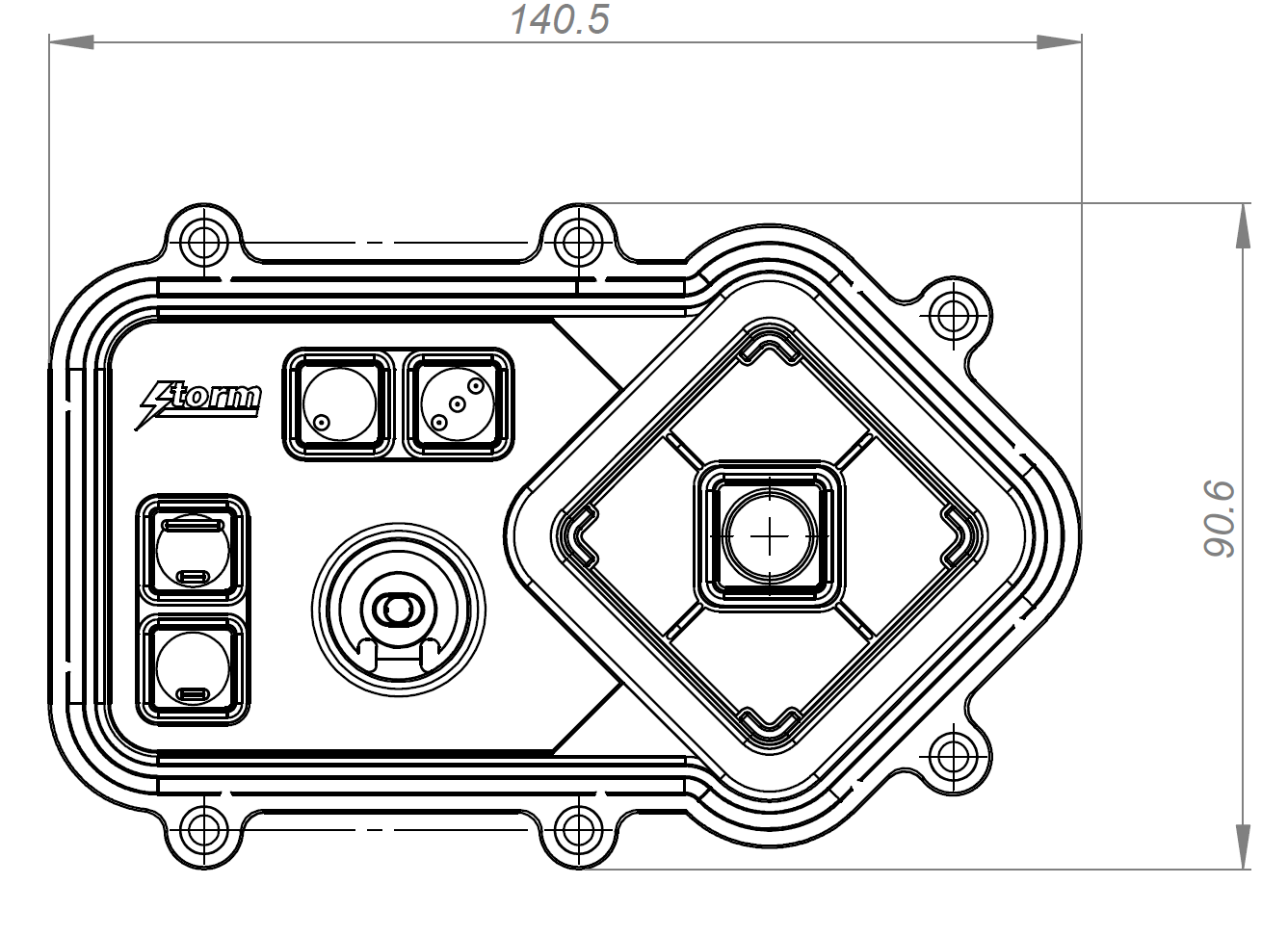 line drawing of Storm's Audionav